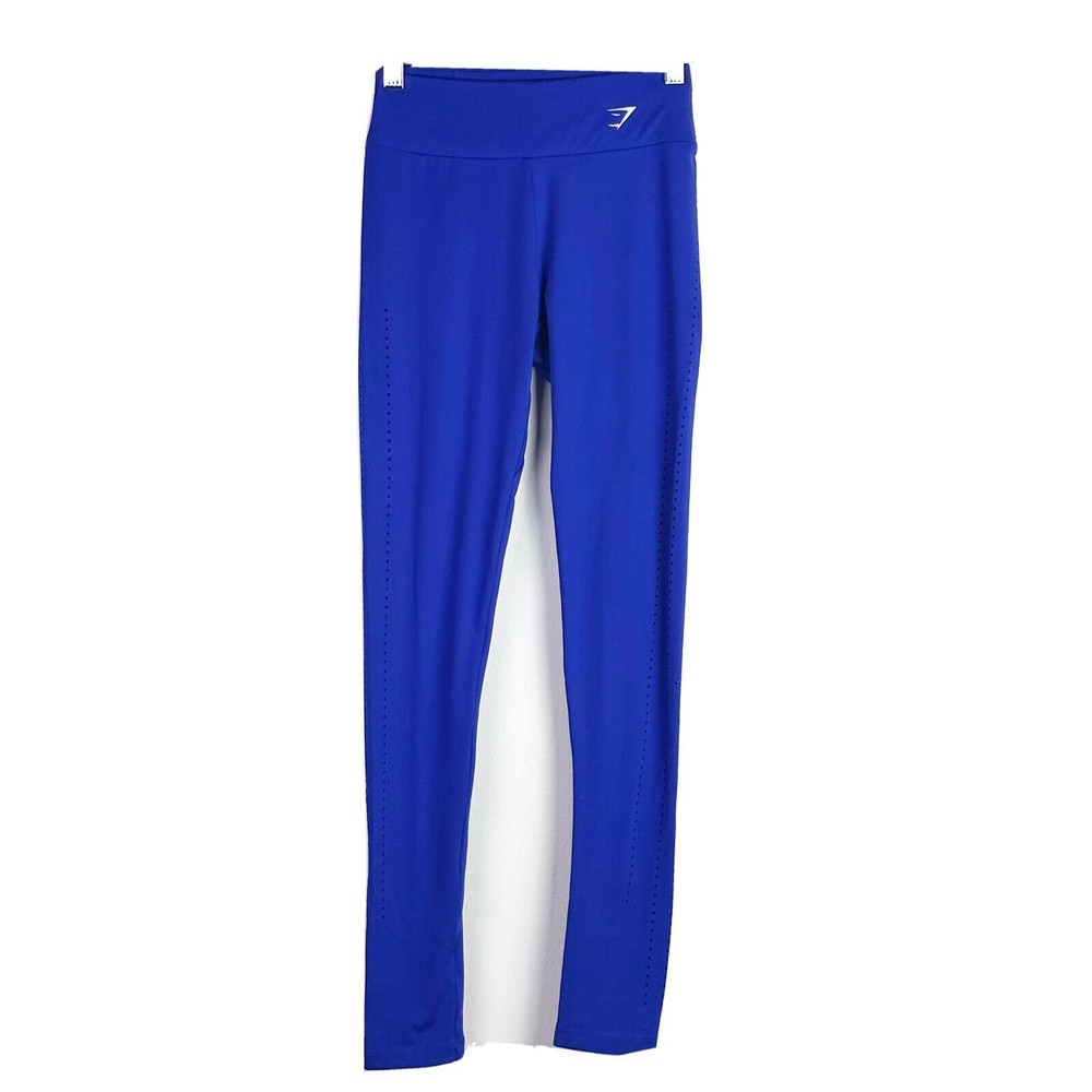 Gymshark Dry Laser Cut Leggings Blue XS Cobalt Royal Blue - Picture 2 of 11